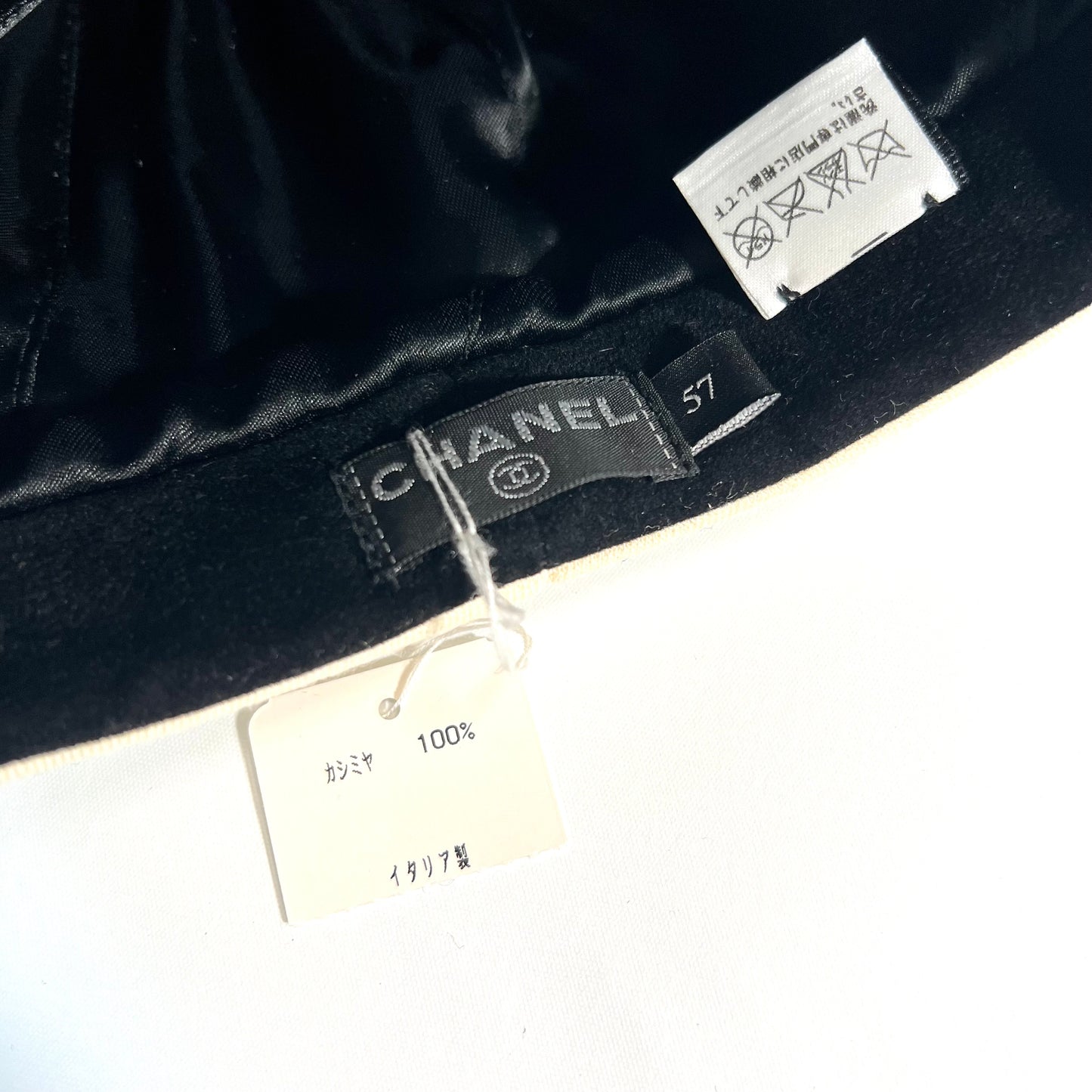 CHANEL Cashmere Newsboy Cap Coco Mark