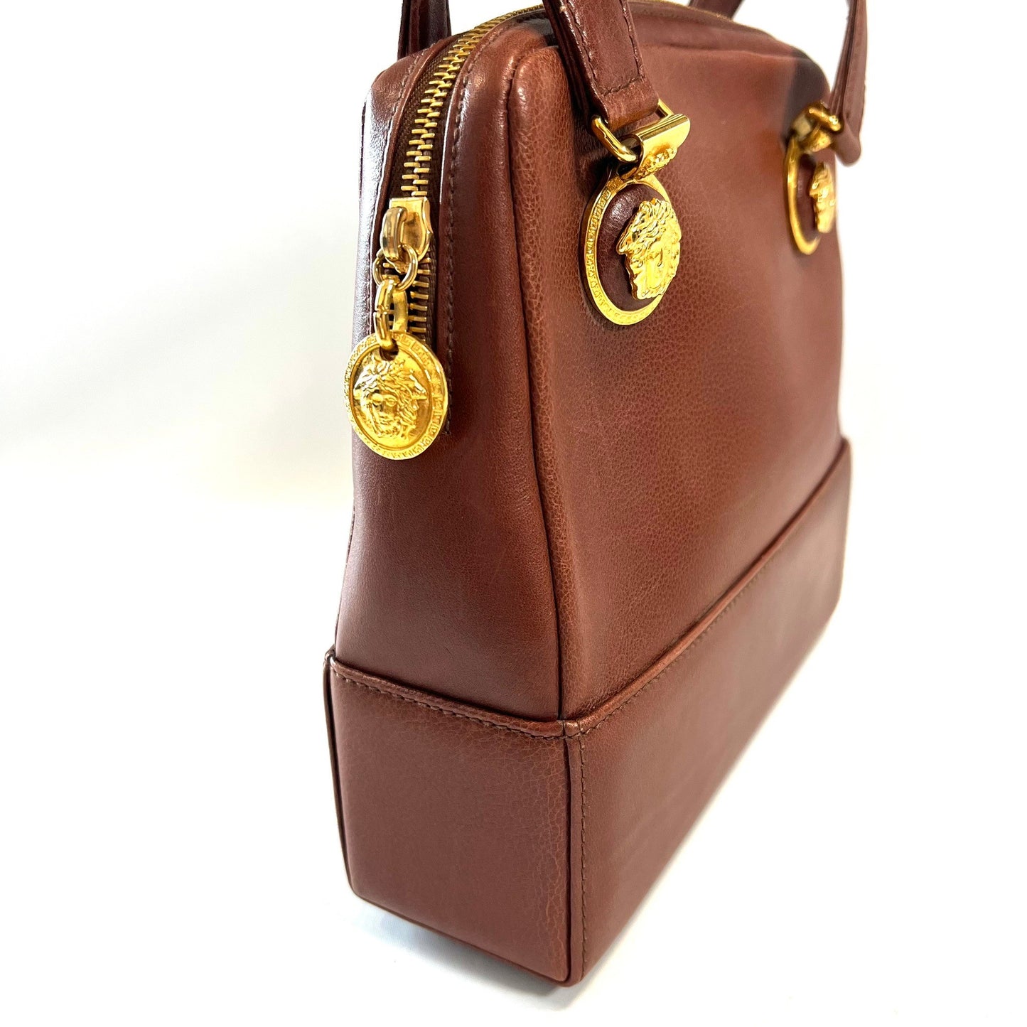 VERSACE ヴェルサーチェ ハンドバッグ ブラウン メデューサ 金具