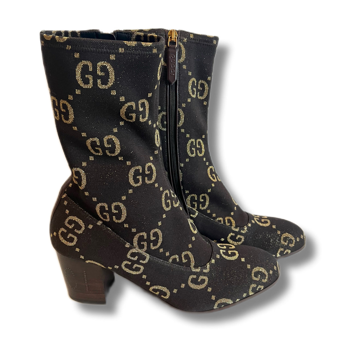 GUCCI グッチ ソックスブーツ GG柄 ブラウン