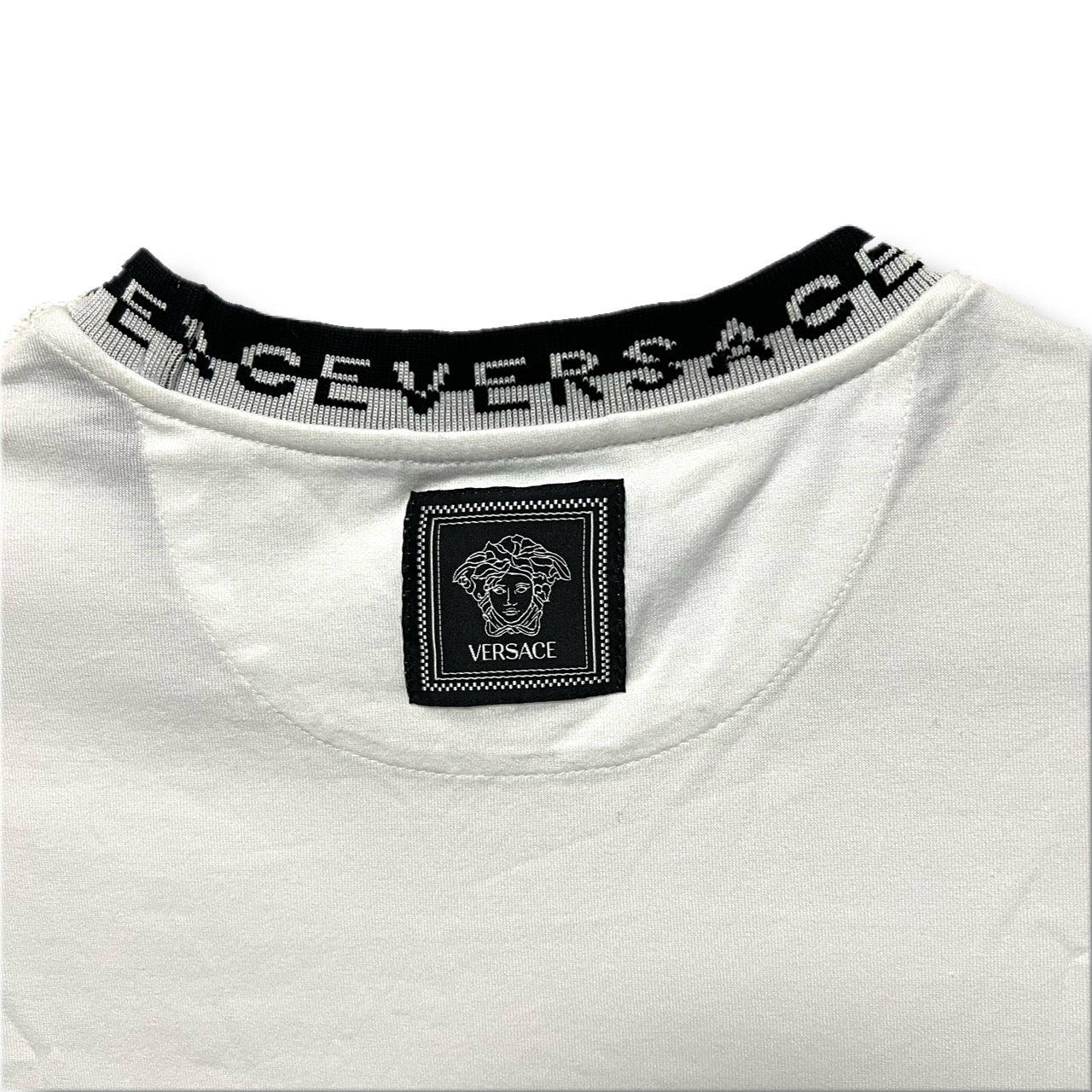 VERSACE ヴェルサーチ ヴェルサーチェ Tシャツ ホワイト モックネック