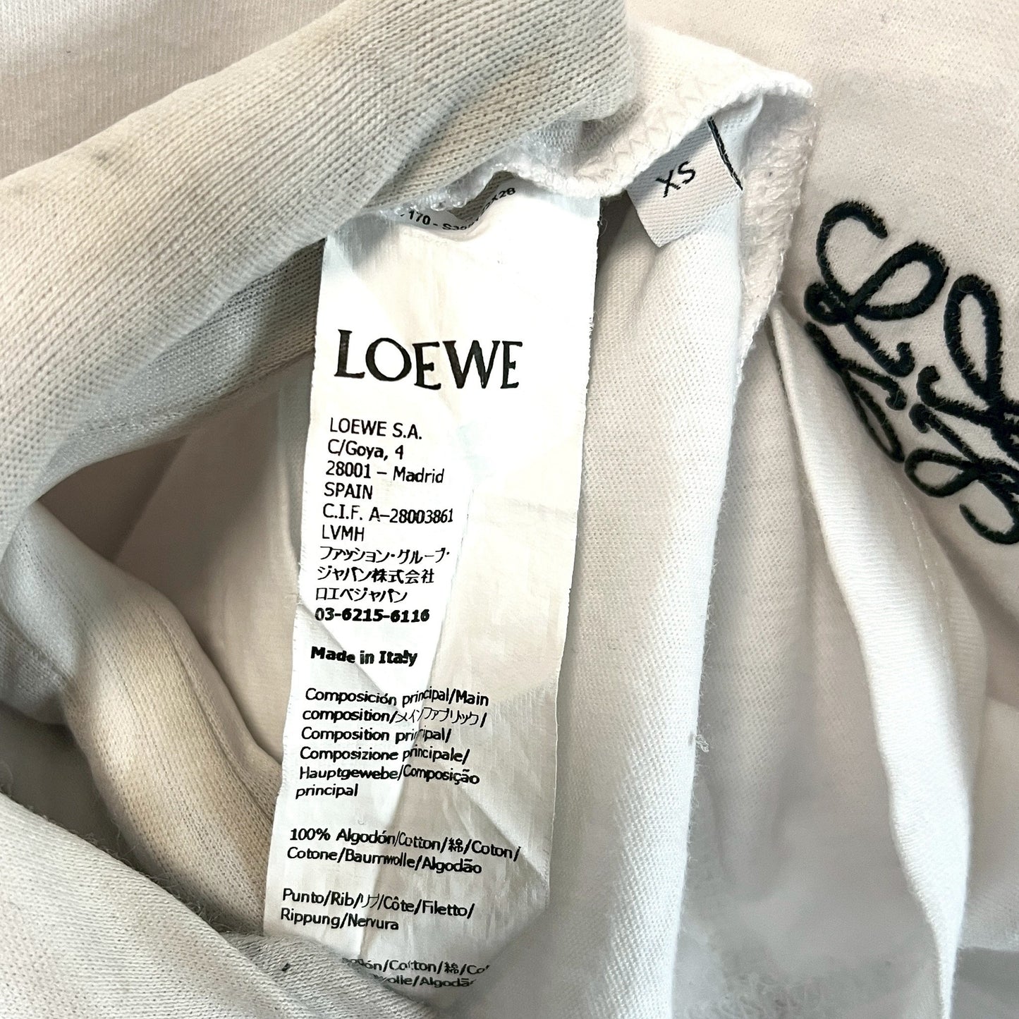 ロエベ リンガーTシャツ アナグラム刺繍