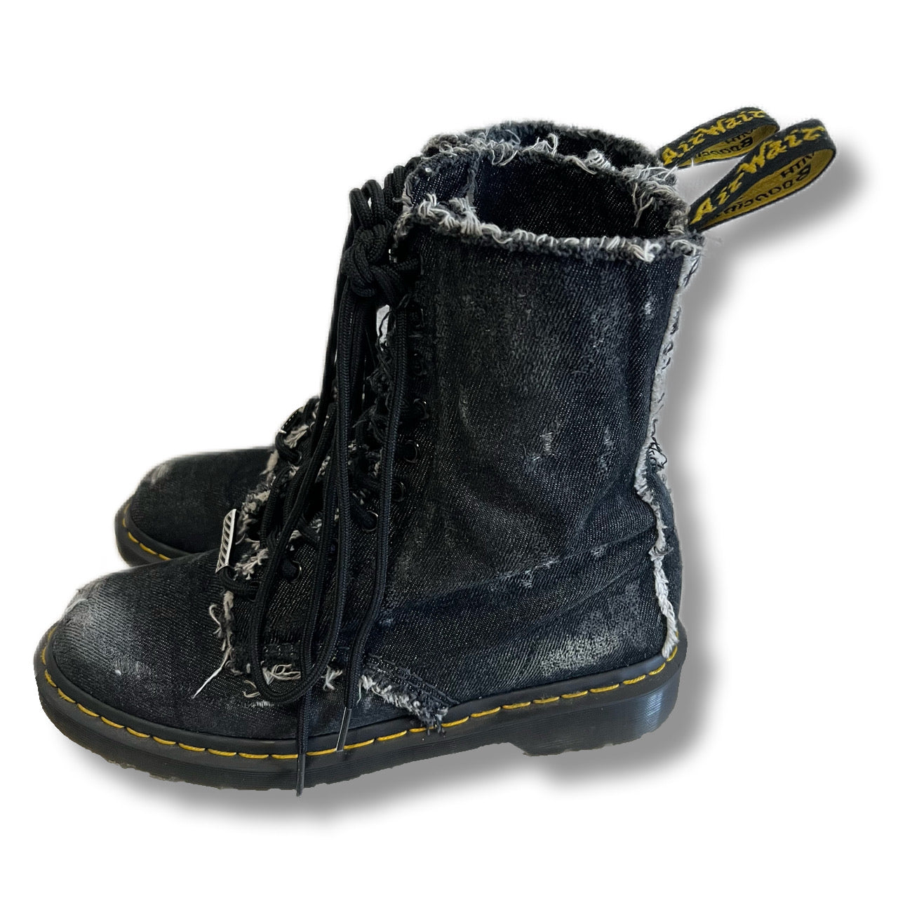 OFF-WHITE × Dr.Martens オフホワイト×ドクターマーチン ブリーチデニムブーツ ブラック