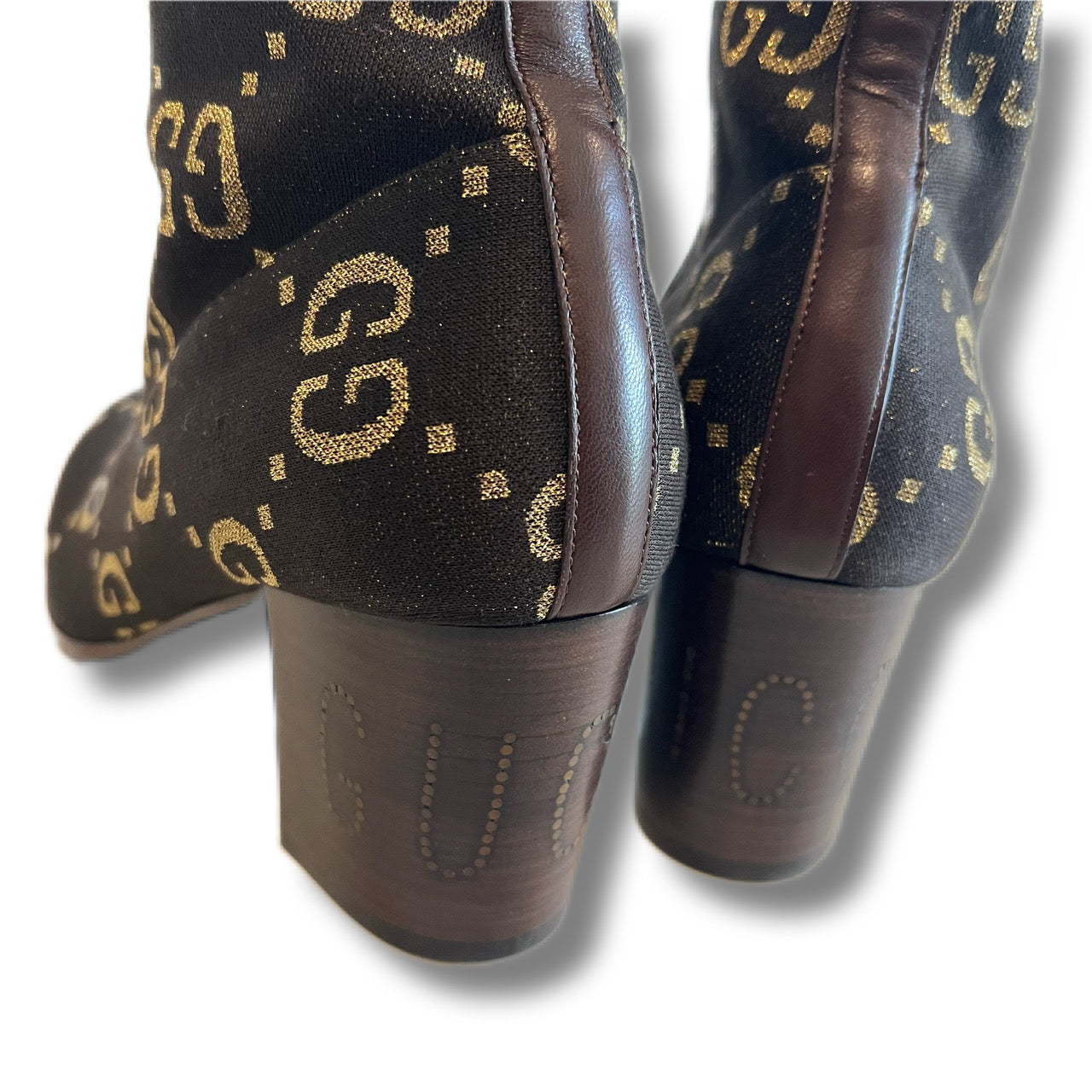 GUCCI グッチ ソックスブーツ GG柄 ブラウン