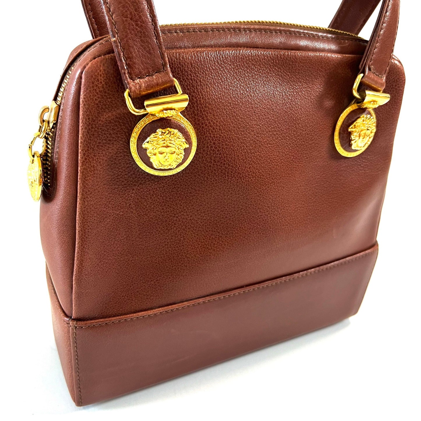 VERSACE ヴェルサーチェ ハンドバッグ ブラウン メデューサ 金具