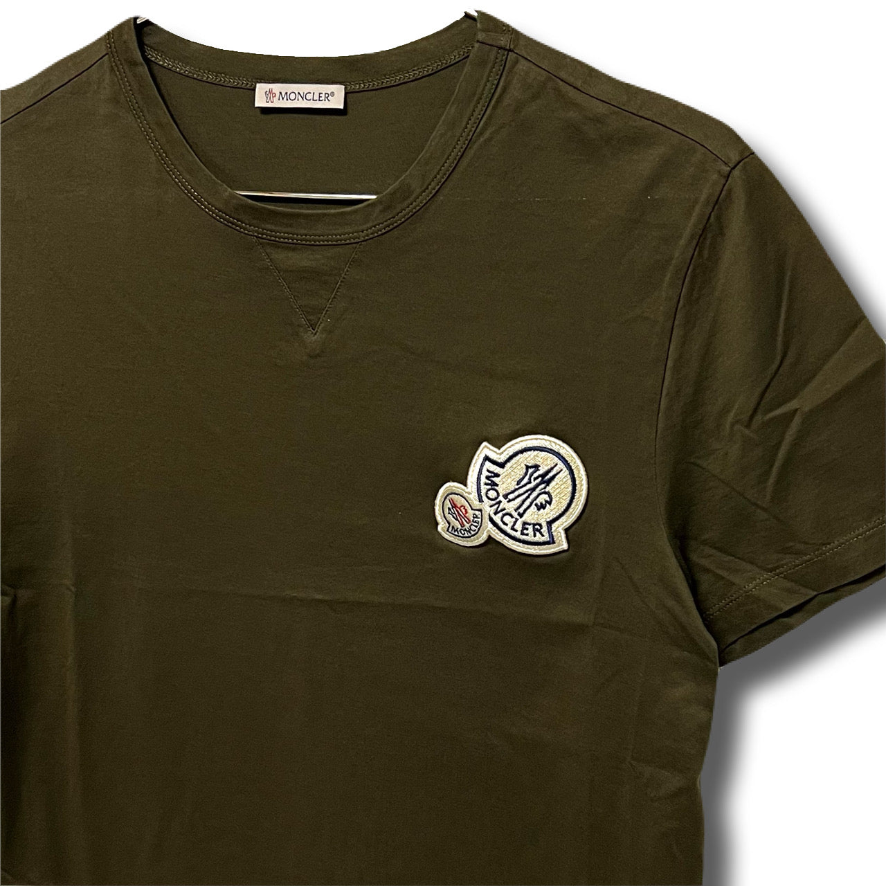 MONCLER モンクレール Tシャツ ダブルワッペン カーキ