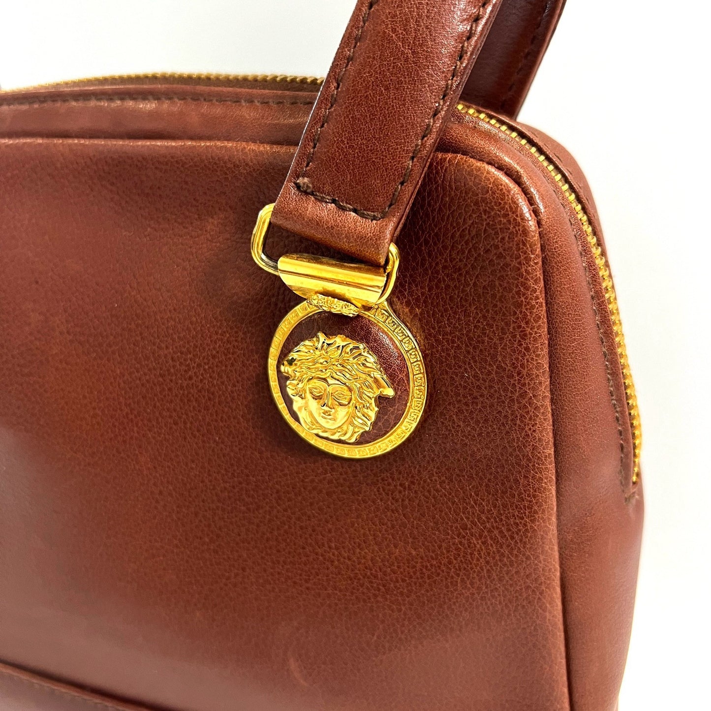 VERSACE ヴェルサーチェ ハンドバッグ ブラウン メデューサ 金具