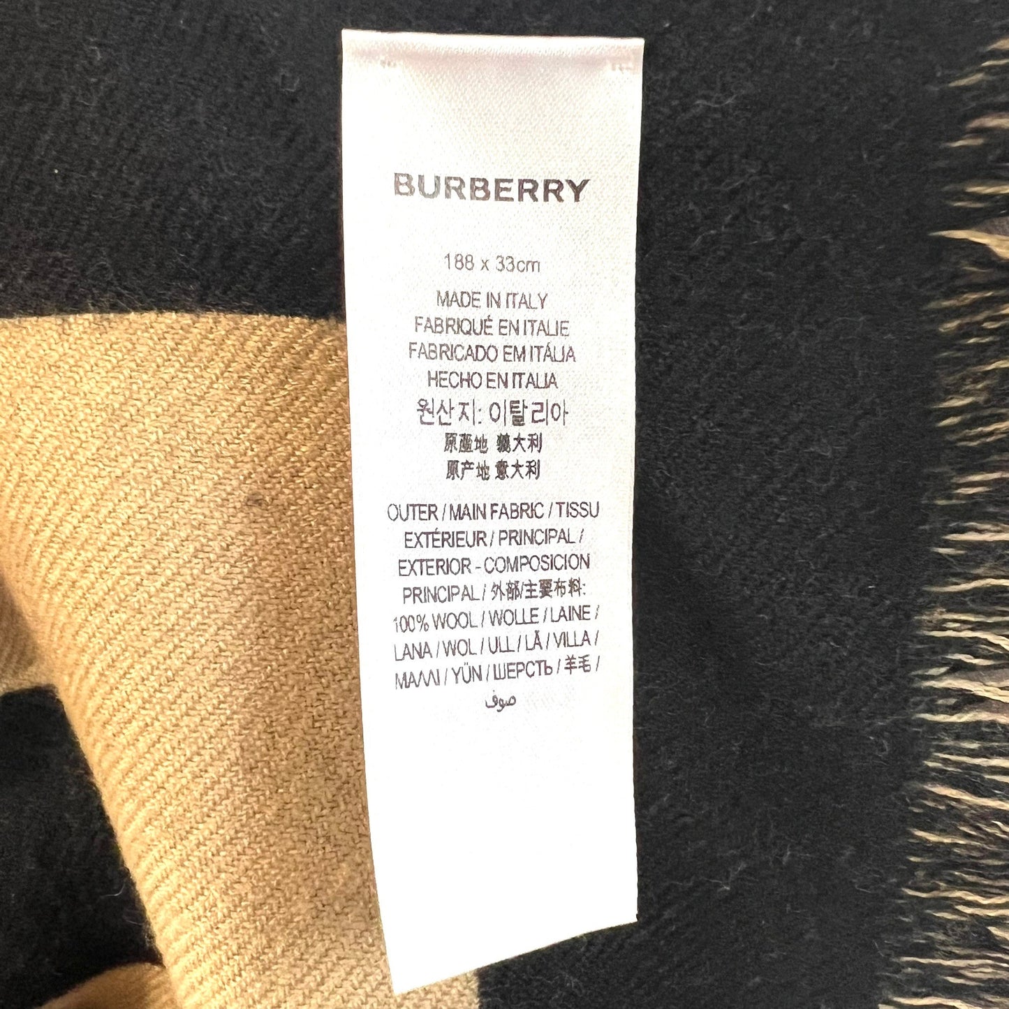 BURBERRY バーバリー ジャガードスカーフ マフラー ロゴ ウール