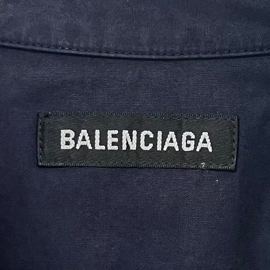 BALENCIAGA バレシンシアガ シャツ 背面ロゴ ネイビー