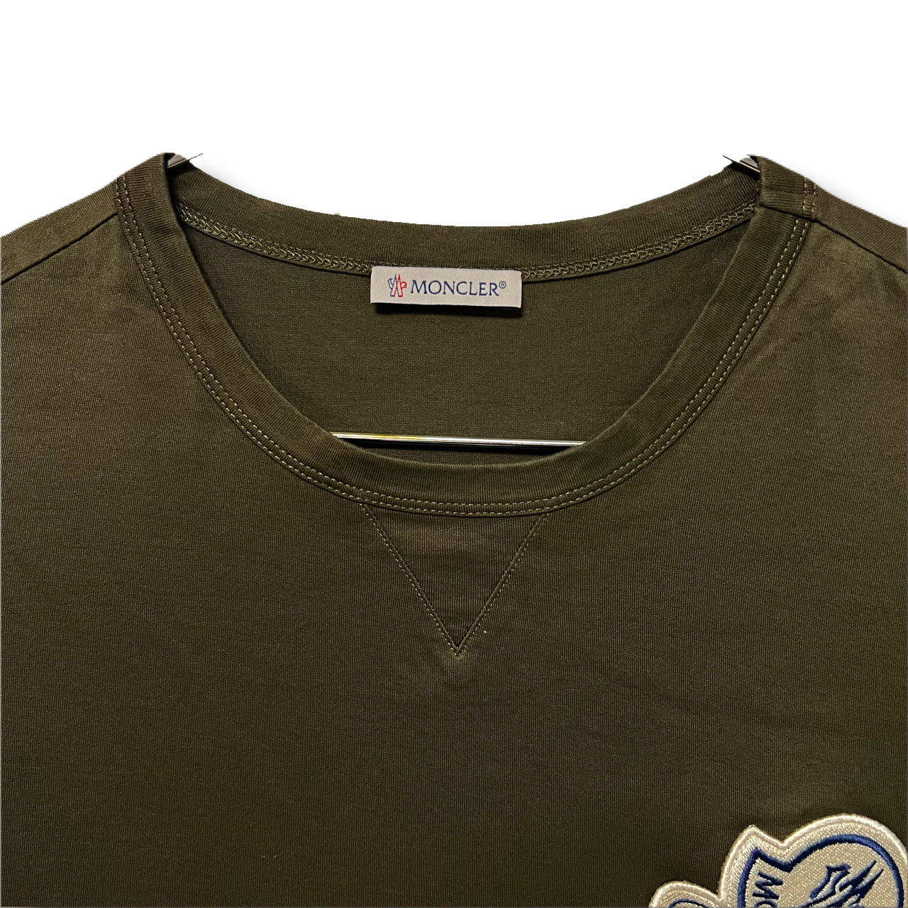 MONCLER モンクレール Tシャツ ダブルワッペン カーキ