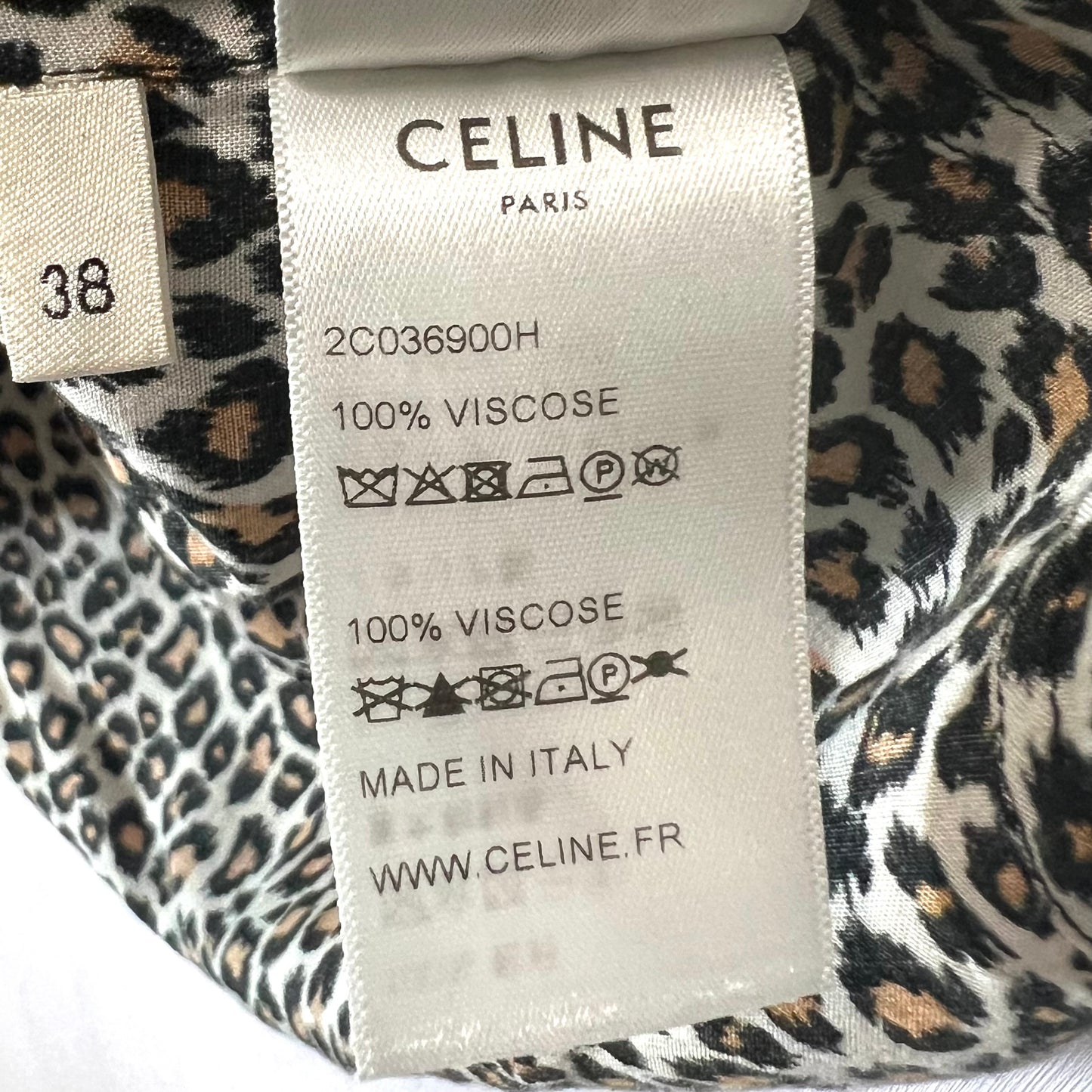 CELINE セリーヌ エディ期 半袖シャツ 開襟 レオパード
