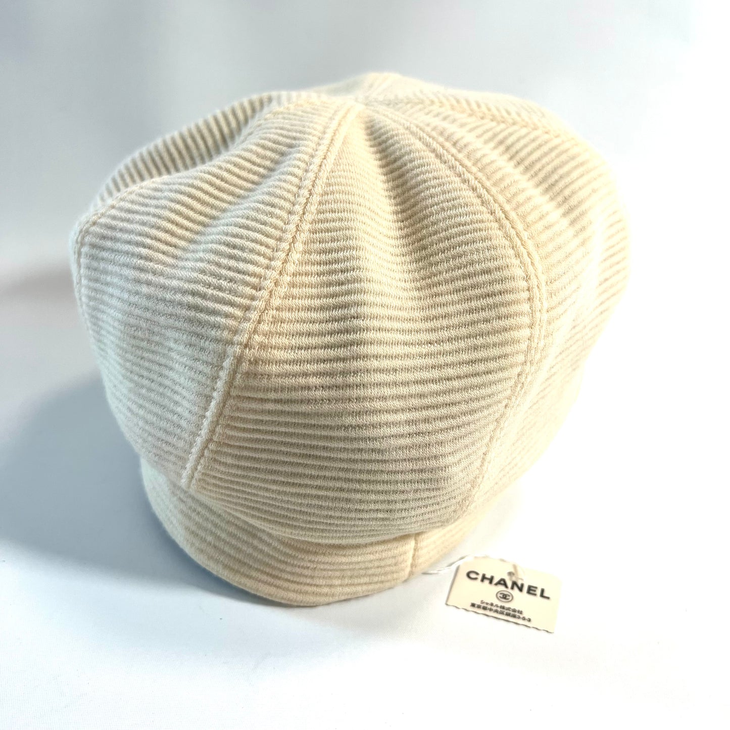CHANEL Cashmere Newsboy Cap Coco Mark