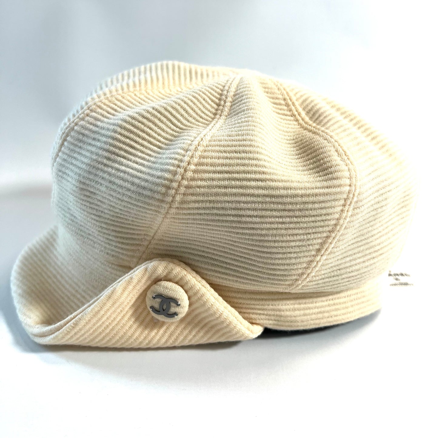 CHANEL Cashmere Newsboy Cap Coco Mark