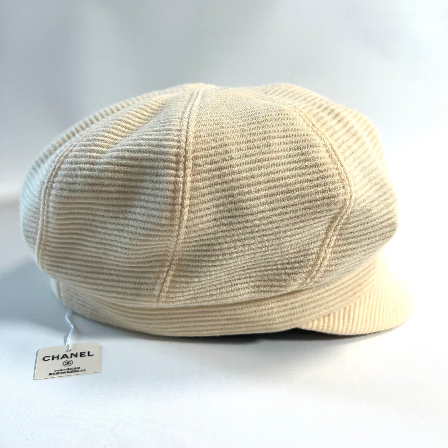 CHANEL Cashmere Newsboy Cap Coco Mark