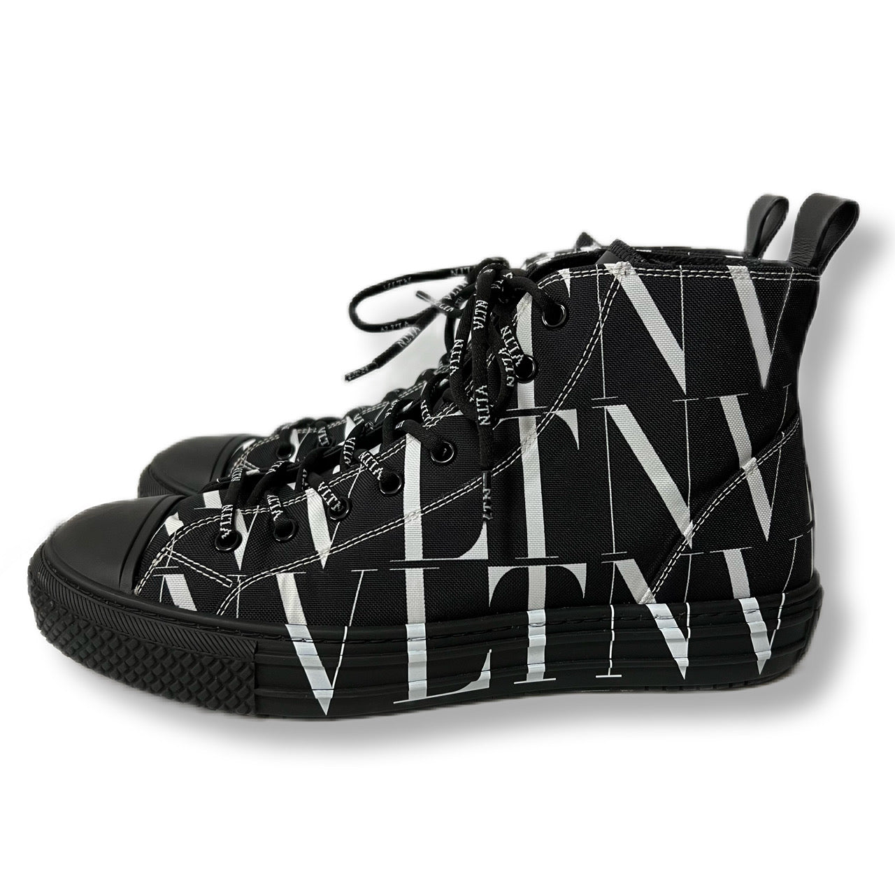 VALENTINO Valentino high-top sneakers, all-over logo print, black, good condition