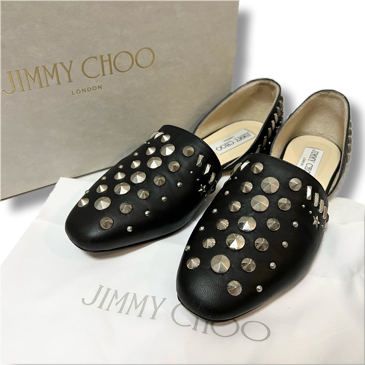 【未使用品】ジミーチュウ スタッズ フラットパンプス 【JIMMY CHOO】