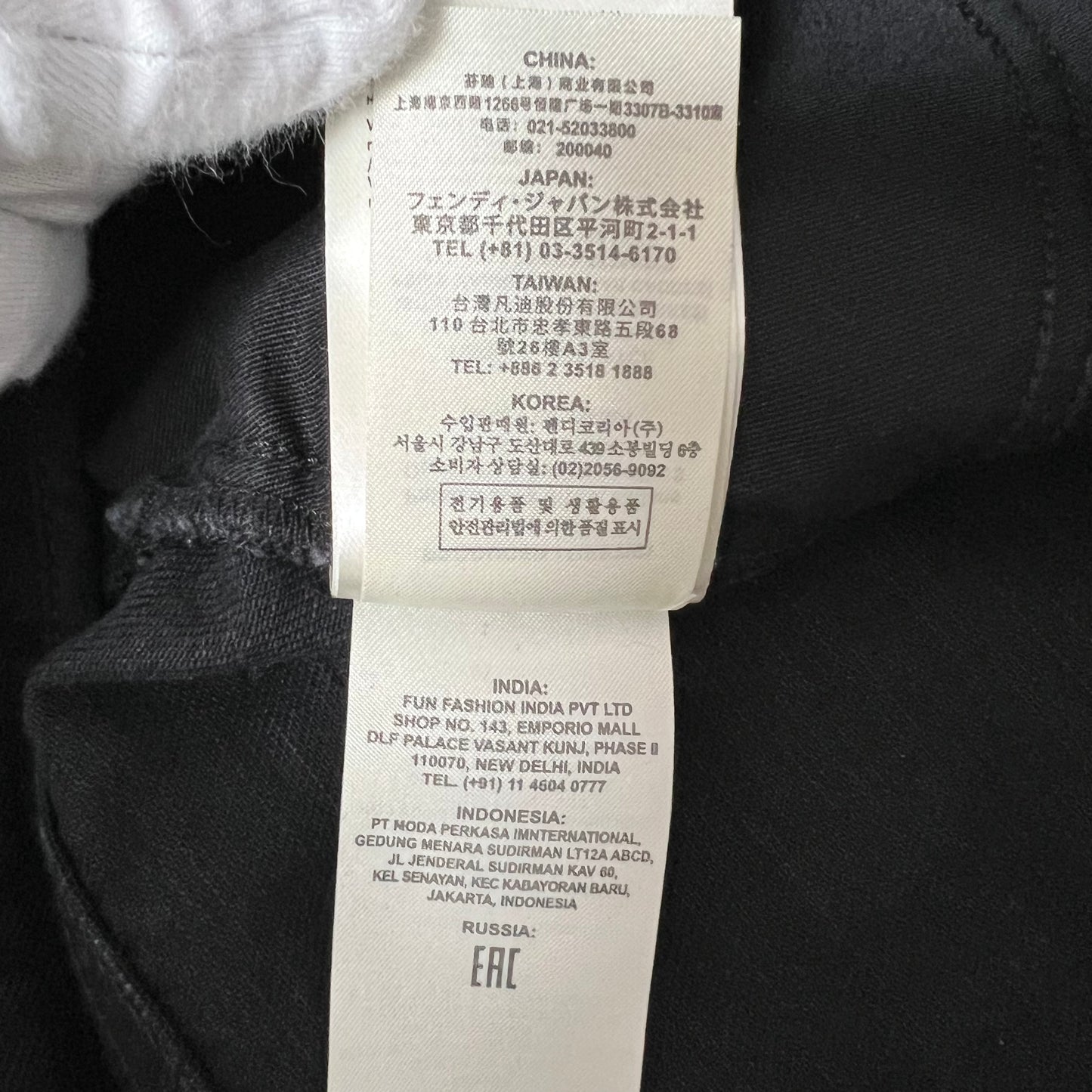 FENDI Pants Bottoms Black Denim Chinos Patch