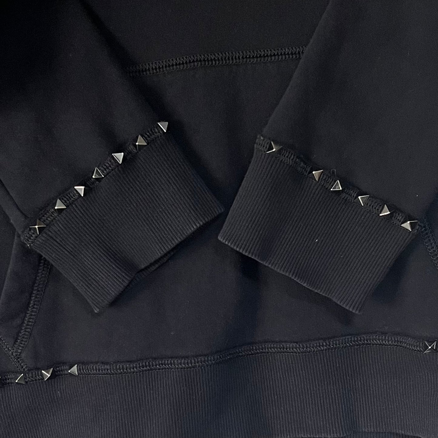 VALENTINO ヴァレンティノ パーカー ブラック スタッズ スタッヅ ライトストーン