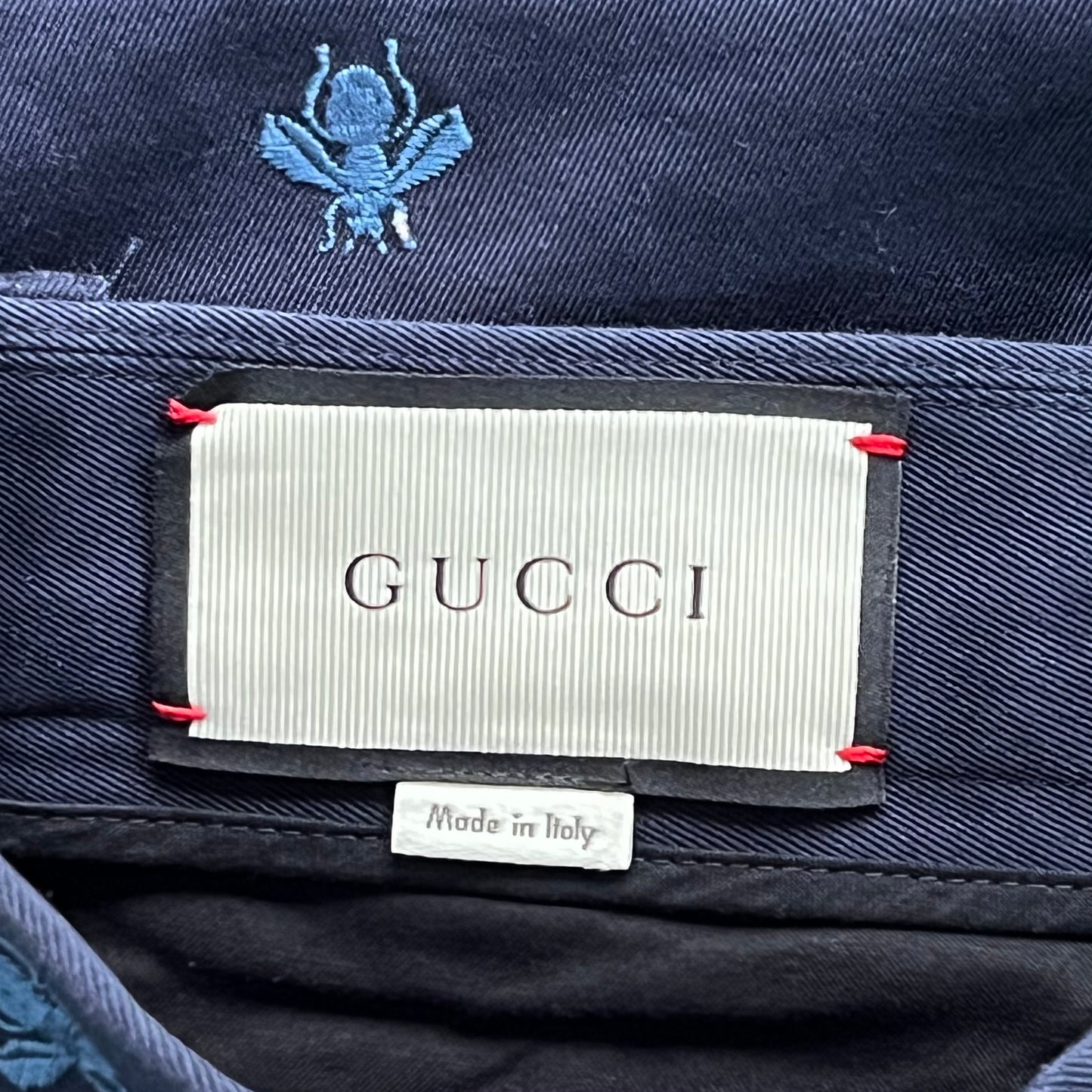 GUCCI グッチ ズボン bee ビー 刺繍 ネイビー