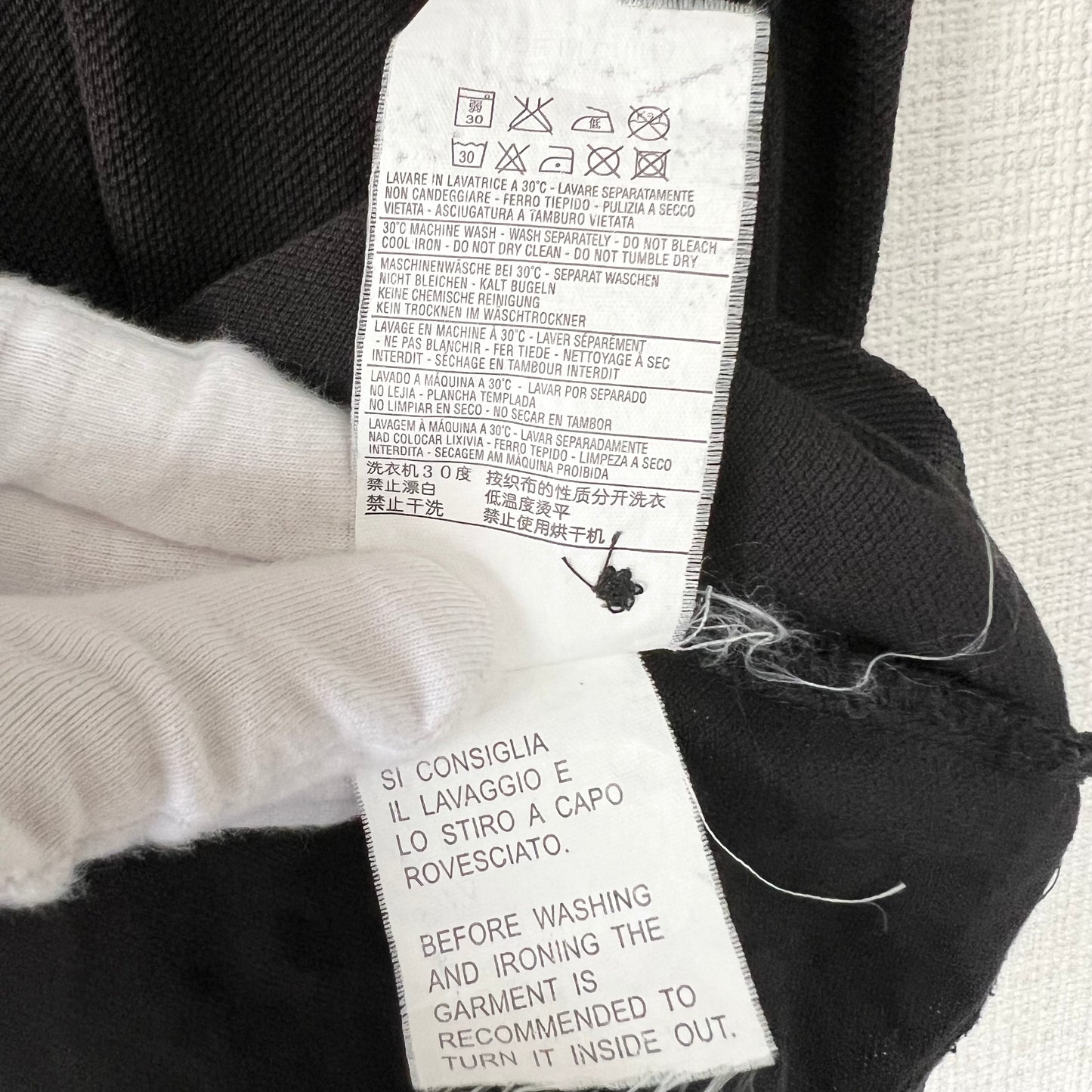 MONCLER Polo shirt with collar logo in black