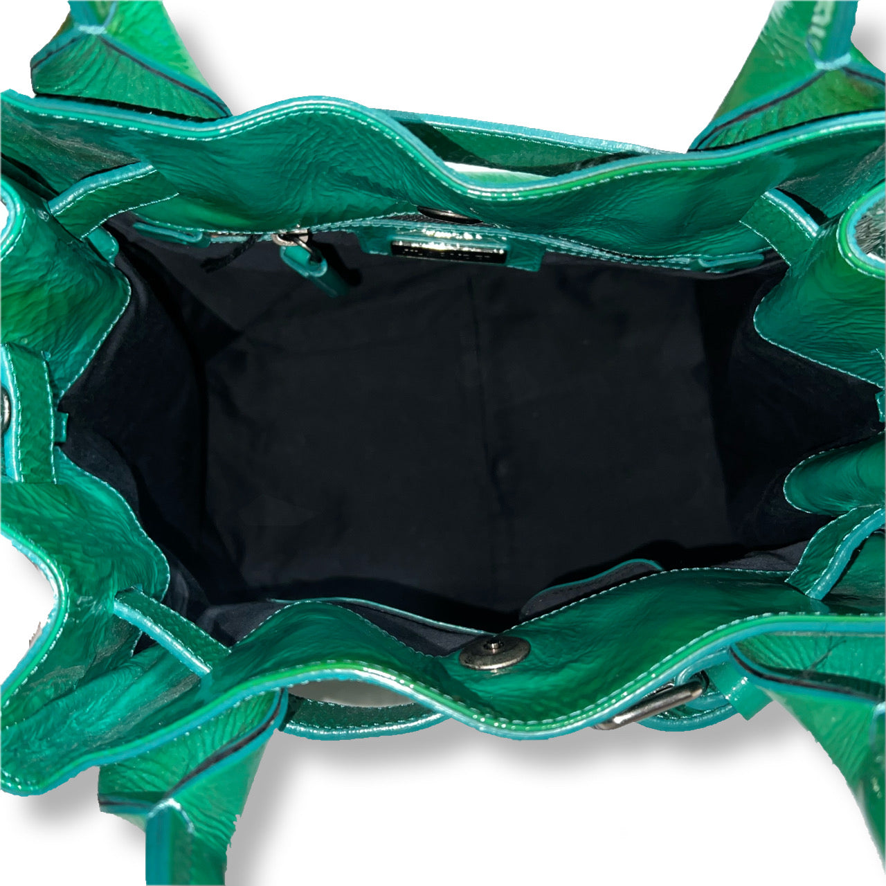 JIL SANDER handbag in sheepskin, goat leather, green