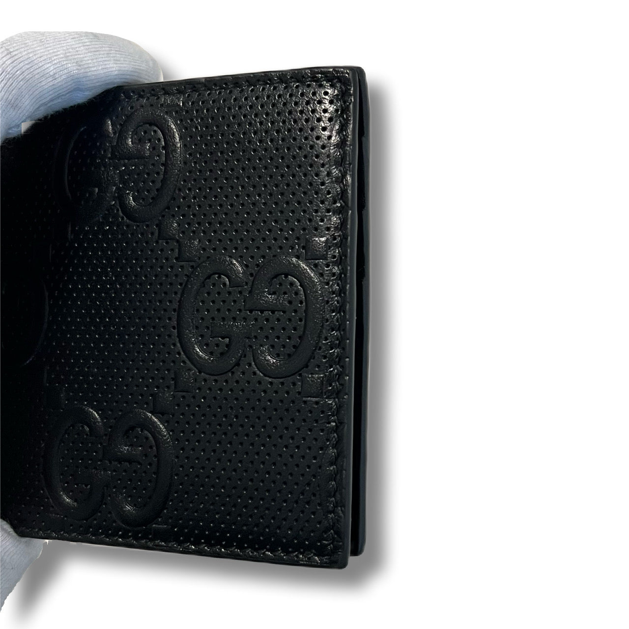 GUCCI Money Clip Folding Wallet GG Pattern