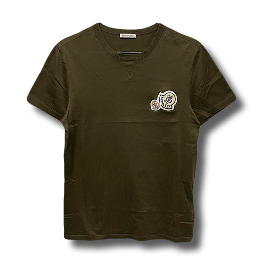 MONCLER モンクレール Tシャツ　ダブルワッペン　カーキ