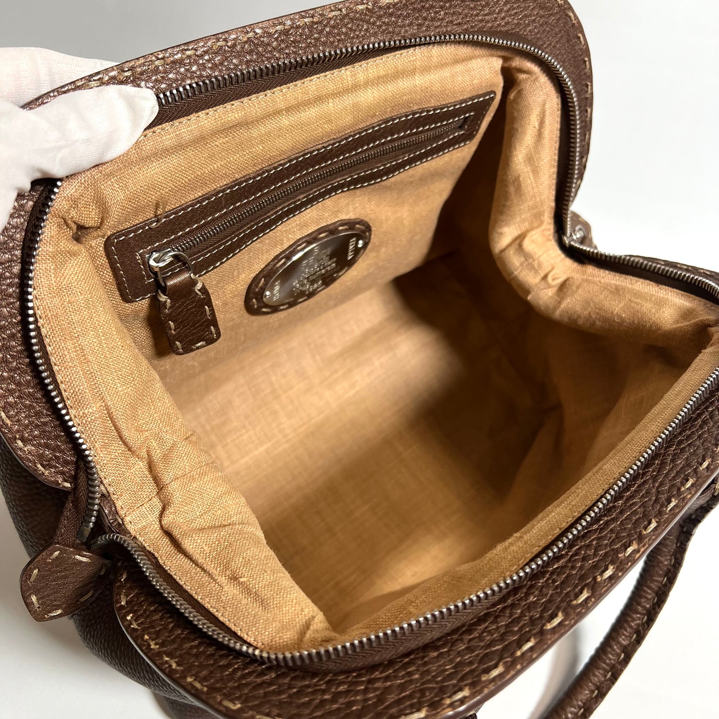 FENDI フェンディ セレリア　トートバッグ　ハンドバッグ　ブラウン