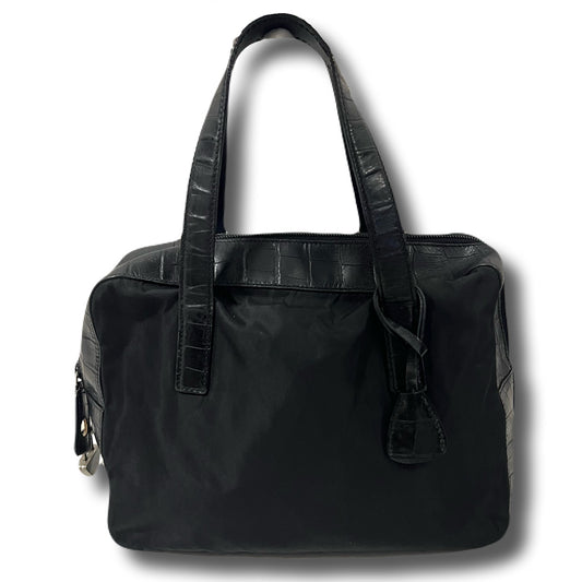PRADA プラダ　ハンドバッグ　レザー　クロコ　ナイロン