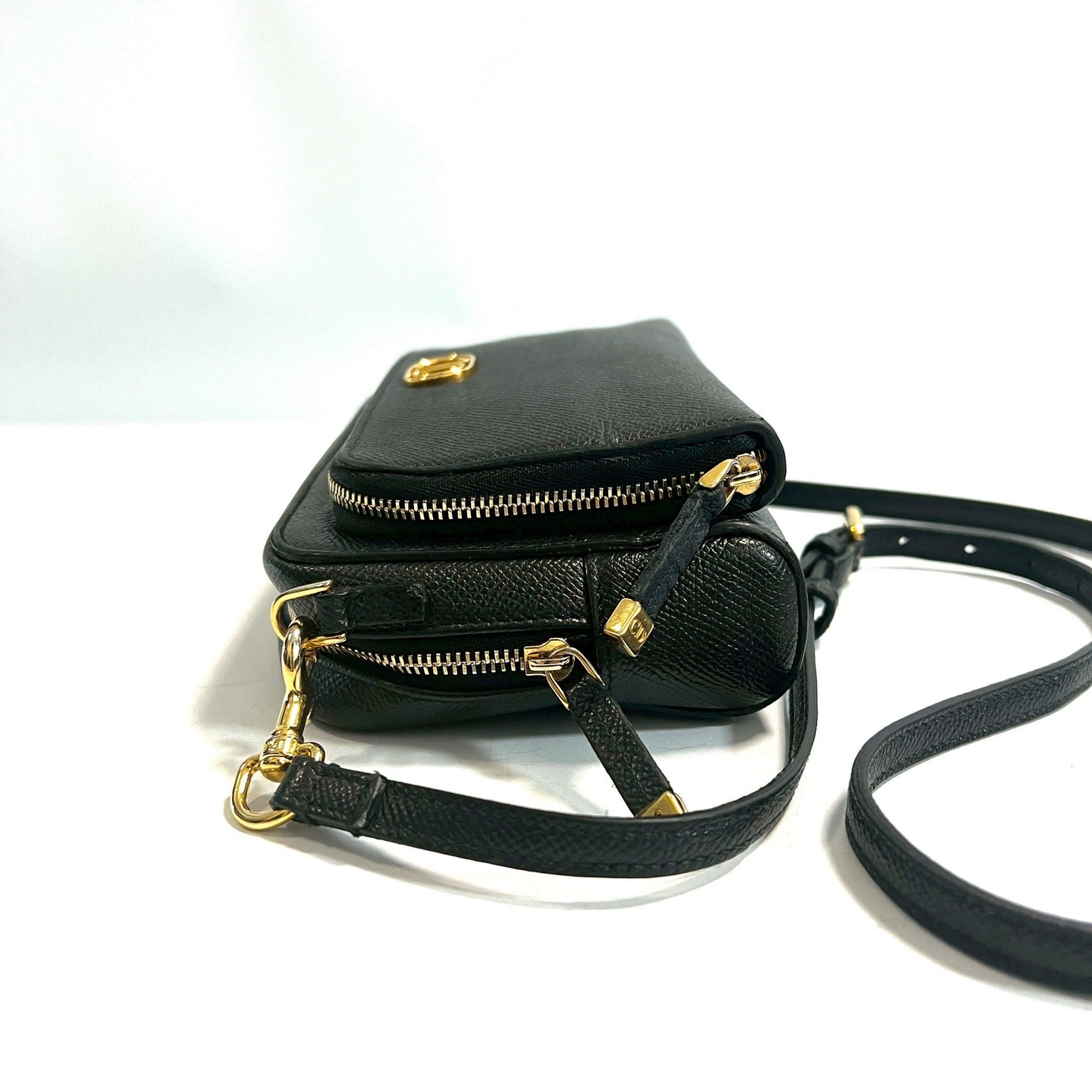 DIOR クリスチャンディオール カロ ショルダーバッグ サフィアーノ ゴールド