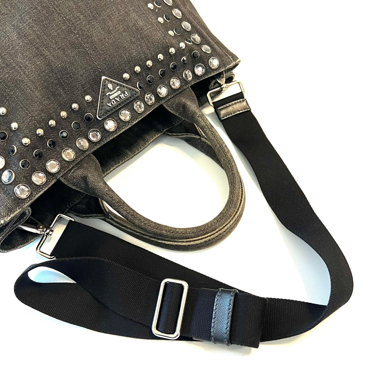 PRADA プラダ ビジュー カナパ トートバッグ 2WAY