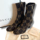 GUCCI Gucci sock boots GG pattern brown