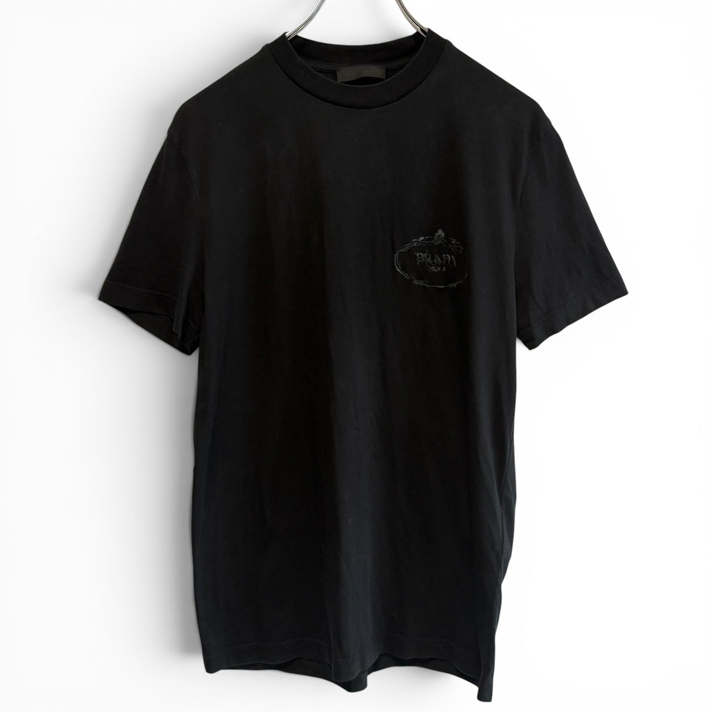 プラダ Tシャツ クルーネック ロゴ刺繍