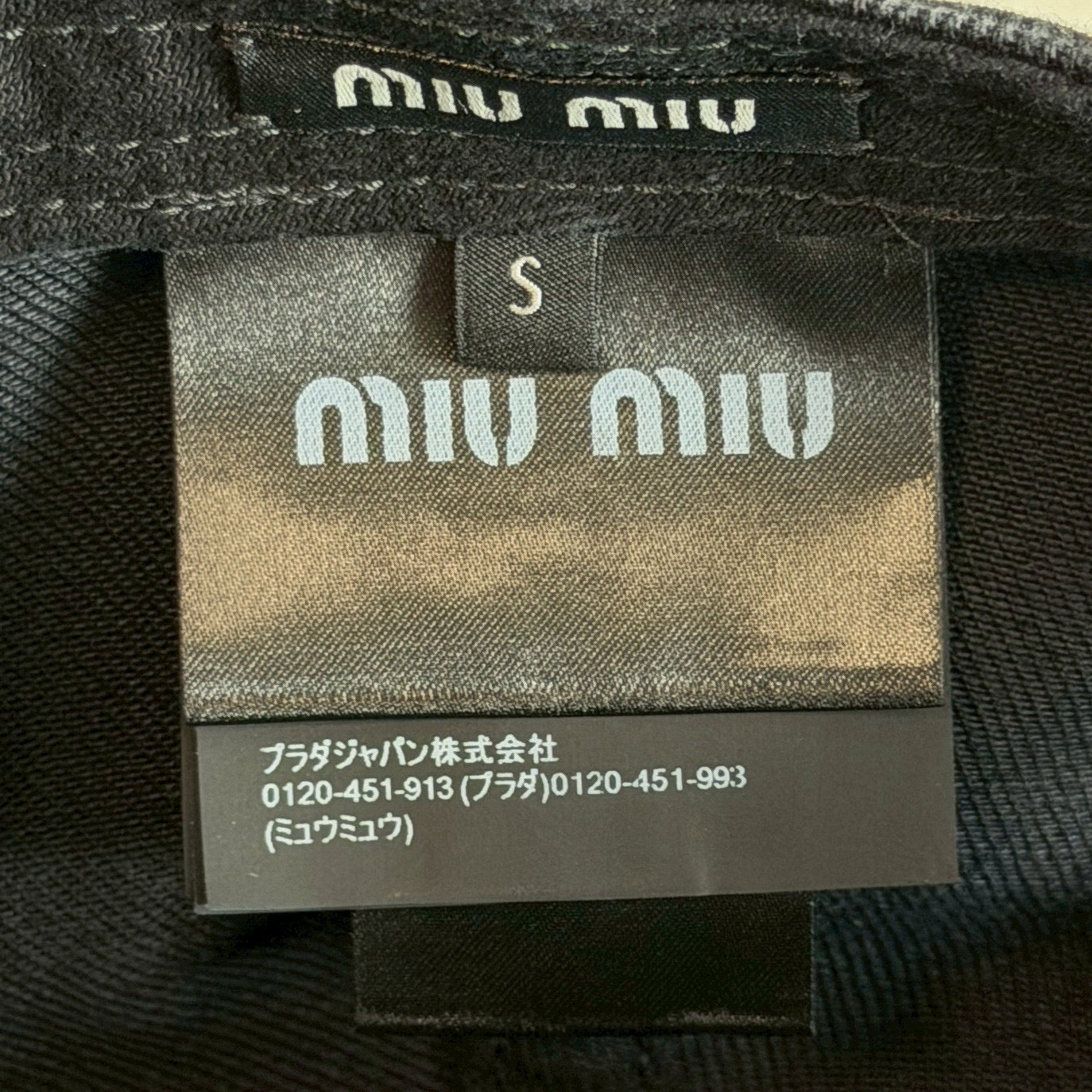 ミュウミュウ ベースボールキャップ デニム