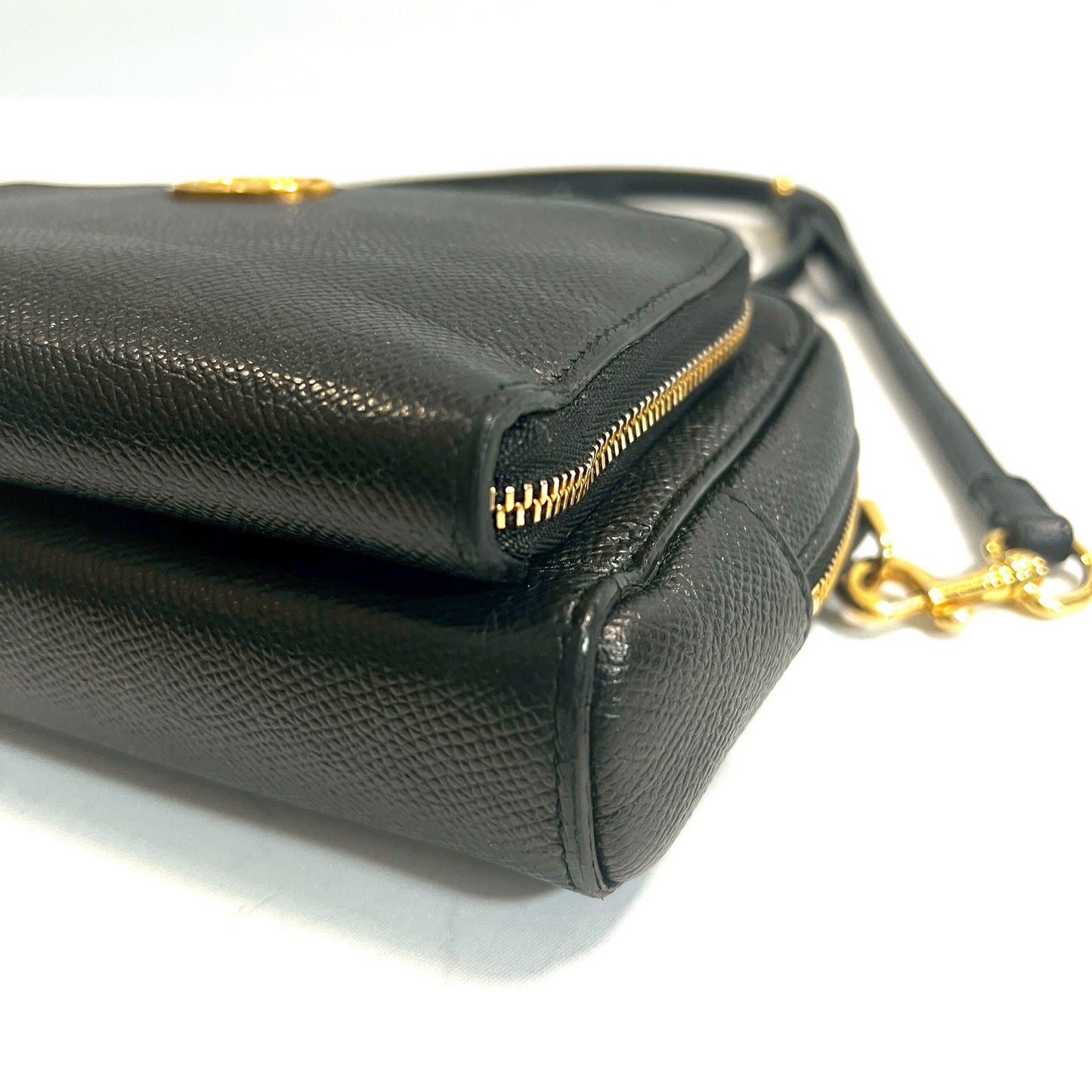DIOR クリスチャンディオール カロ ショルダーバッグ サフィアーノ ゴールド