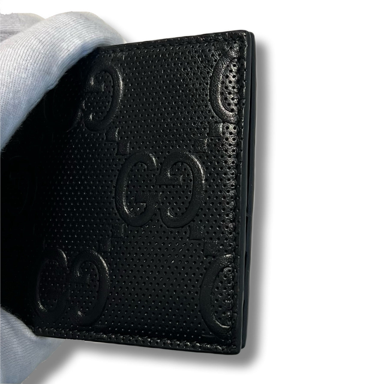 GUCCI Money Clip Folding Wallet GG Pattern