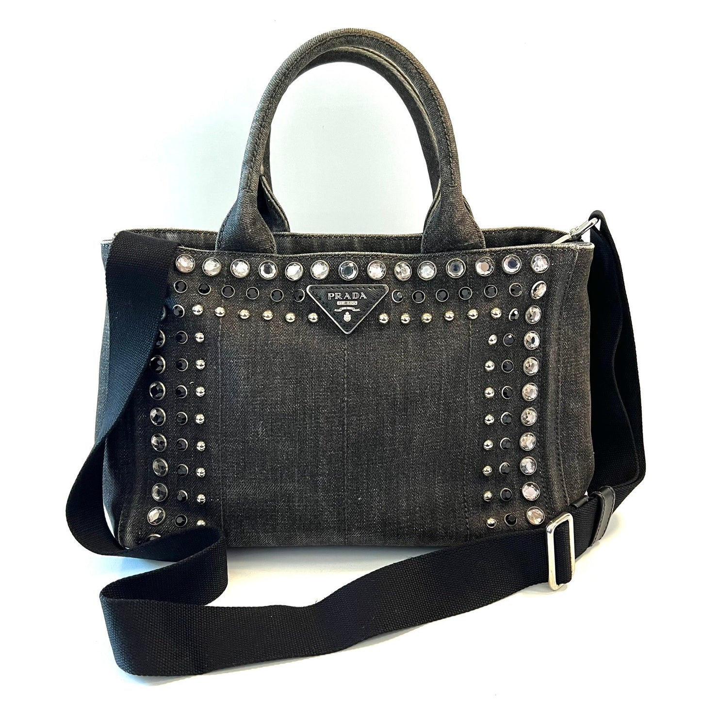 PRADA プラダ ビジュー カナパ トートバッグ 2WAY