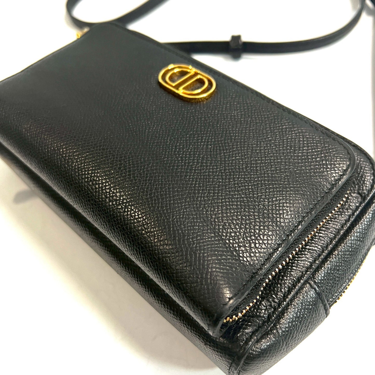 DIOR クリスチャンディオール カロ ショルダーバッグ サフィアーノ ゴールド
