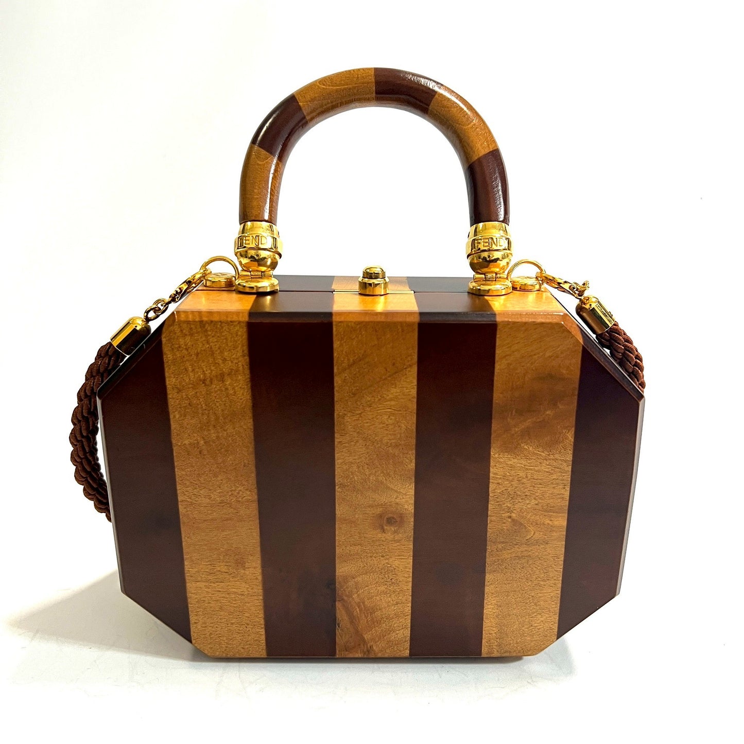FENDI フェンディ ウッドハンドバッグ ズッキーニ 2WAY