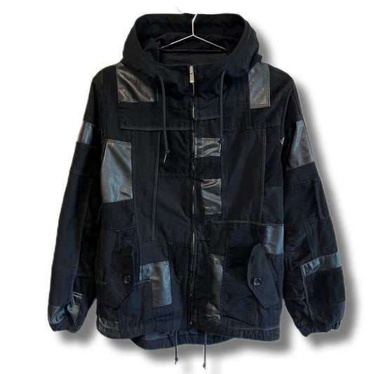コムデギャルソンオム　18aw フードジャケット　パーカー　パッチワーク