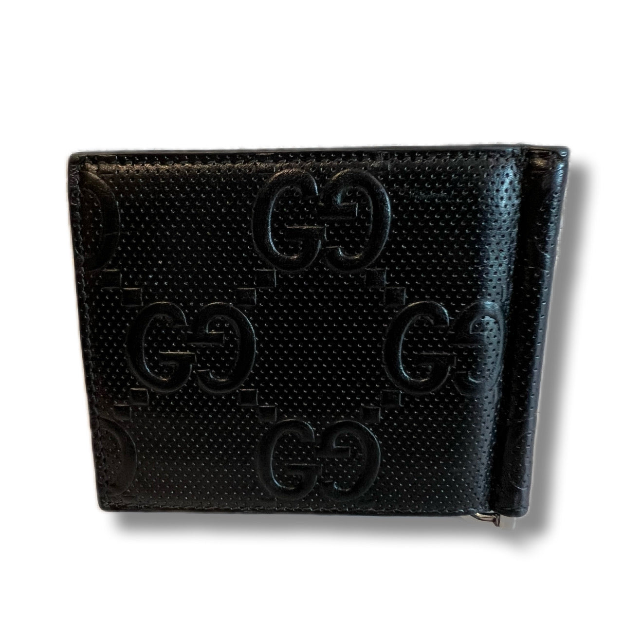 GUCCI Money Clip Folding Wallet GG Pattern