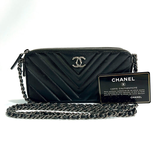 CHANEL シャネル チェーンウォレット マトラッセ シェブロン