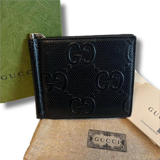 GUCCI グッチ　マネークリップ　折り財布　GG柄