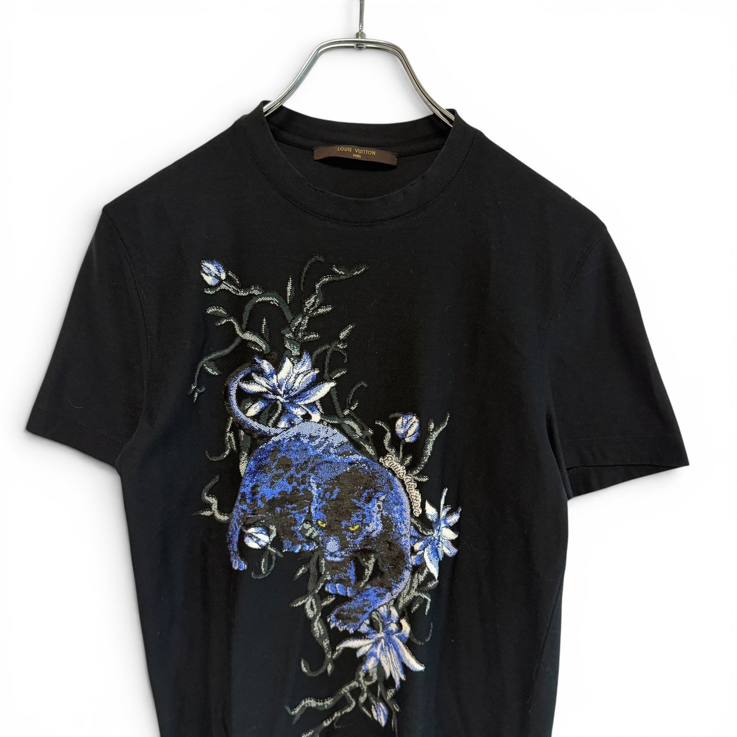 ルイヴィトン Tシャツ フローラルパンサー 刺繍