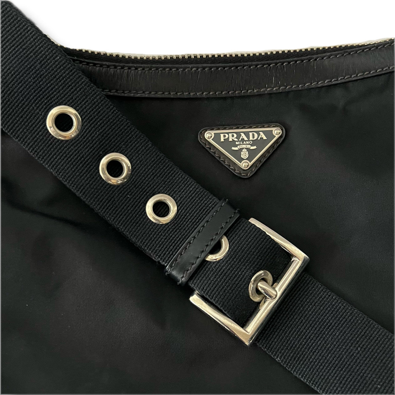 PRADA プラダ　ショルダーバッグ　ナイロン　ポコノ　レザー　サコッシュ　ブラック