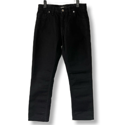 FENDI Pants Bottoms Black Denim Chinos Patch