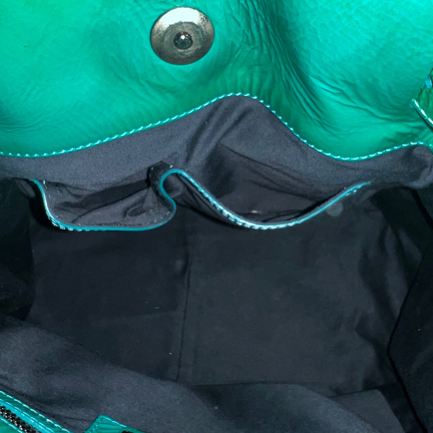 JIL SANDER handbag in sheepskin, goat leather, green