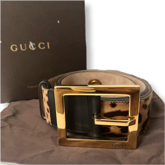 GUCCI グッチ　ベルト　豹柄　レオパード