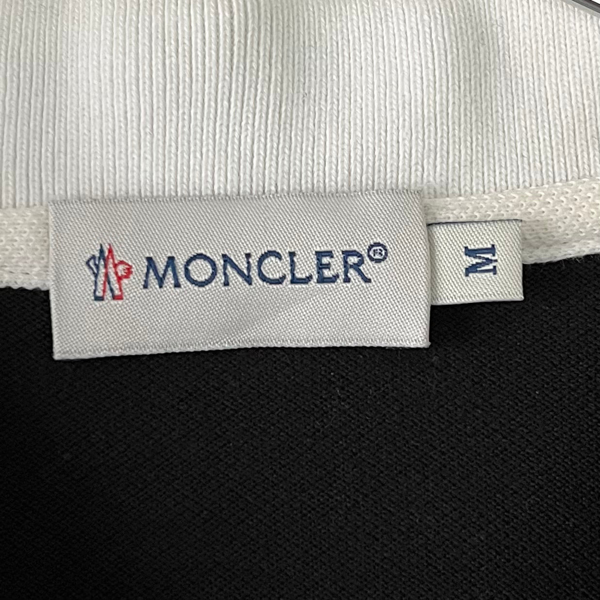 MONCLER Polo shirt with collar logo in black
