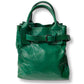 JIL SANDER handbag in sheepskin, goat leather, green