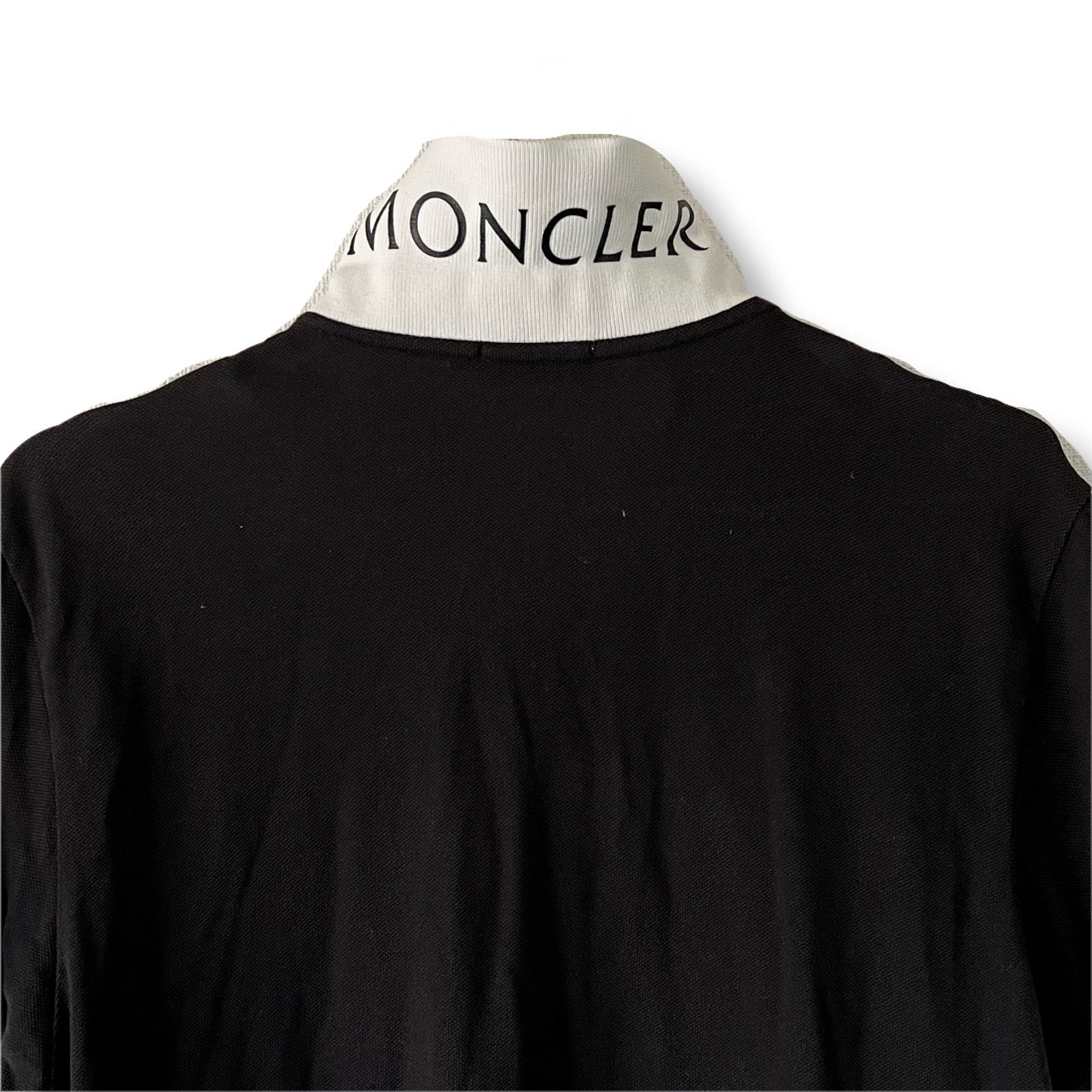 MONCLER Polo shirt with collar logo in black